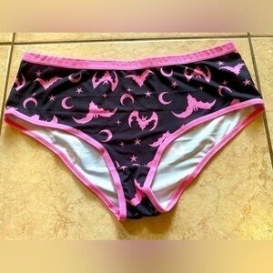 Gothic Pink Bat Print Brief Size 12 XL